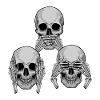 Skull see nothing hear say