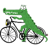 Crocodile with a bike
