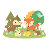 Animaux mignons des bois