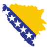 Bosnia map with flag inside