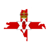 Northern Ireland map with flag inside