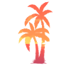 Palm tree distressed beach design