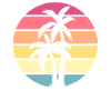 Palm tree distressed beach design