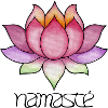 Fiore di loto che segna il simbolo di yoga di Namaste