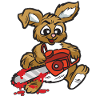 evil rabbit with chainsaw
