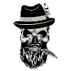 Hipster skull with bavarian hat