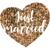 just married heart glam