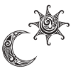 Sun and Moon Tattoo Design