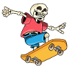 Skeleton Skater Skateboard