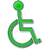 Grünes Rollstuhl-Symbol #