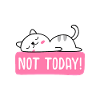 Cat design "NOT TODAY"