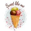 Ice cream cone / ice cream watercolor