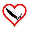 Catamaran in heart outline