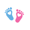 Baby feet with hearts