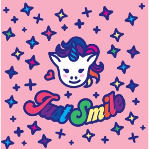 Yuni unicorn - many stars rainbow smile - pink