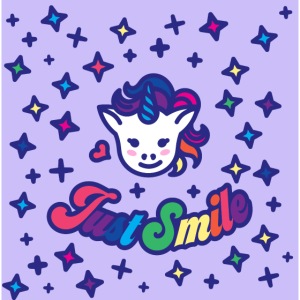 Yuni unicorn - many stars rainbow smile - lavender