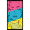 Comic Stil Frau Bunt
