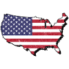 America map with flag