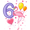 6. fødselsdag pige flamingo Jeg er 6 år