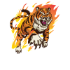 Tiger with flames - tiger lovers