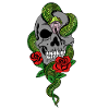 Snake Skull Roses
