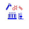 Laboratoire chimie biologie bleu-rouge