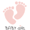 Delicate Footprint Motif Baby Girl