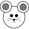 Cartoon mouse white pink pink
