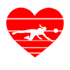 Volleyball heart red