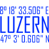Coordonnées de Lucerne – typographie en référence à la localisation