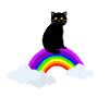 Cat on rainbow