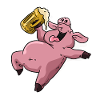 Drunk pig