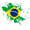 Brasilien Flagge als Farbklecks