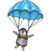 Pinguin mit Fallschirm
