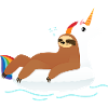 Faultier Einhorn Pool Float