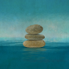 Zen Stones on water - Mixed Media
