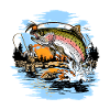Rainbow Trout Fly Fishing print