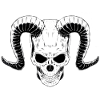 Devil Skull with Horns