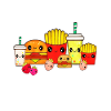 Fastfood Burger Fries Kawaii Food