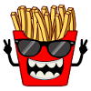 Frites avec des lunettes de soleil Funny Cool