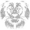 Sparkling lion head with glitter effect
