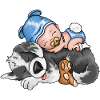 Dog with baby