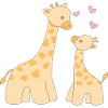 Giraffe with cub
