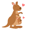 Cute Kangaroo and Joey
