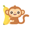 Singe mignon et banane