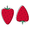 Two abstract strawberries