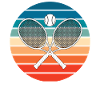 Tennis Crossed Tennis Racquets Retro