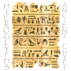 Torn papyri with hieroglyphics