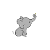 Little elephant with flower