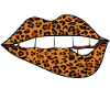 orange-brown leopard lips